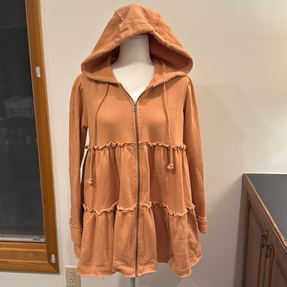 Free People Orange Hooded Jacket